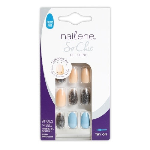 Nailene So Chic Gel Shine Nails 28 pk