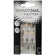 Load image into Gallery viewer, Sensationail Gelvolution Nails 28 pk   Gold Glitter