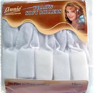 ANNIE 1248 PILLOW SATIN ROLLERS WHITE 10CT