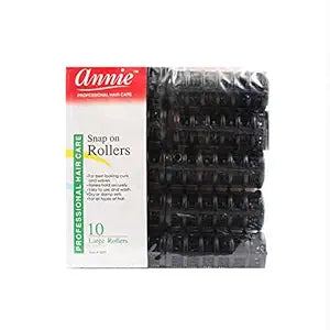 ANNIE 1013 BLACK SNAP ROLLER LARGE 10CT