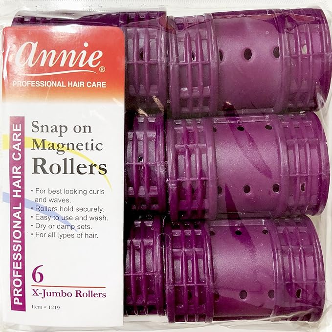 ANNIE 1219 SNAP MAG ROLLER EX JUMBO PURPLE 6CT