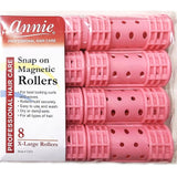 ANNIE 1221 SNAP MAG ROLLER EX LARGE PINK 8CT