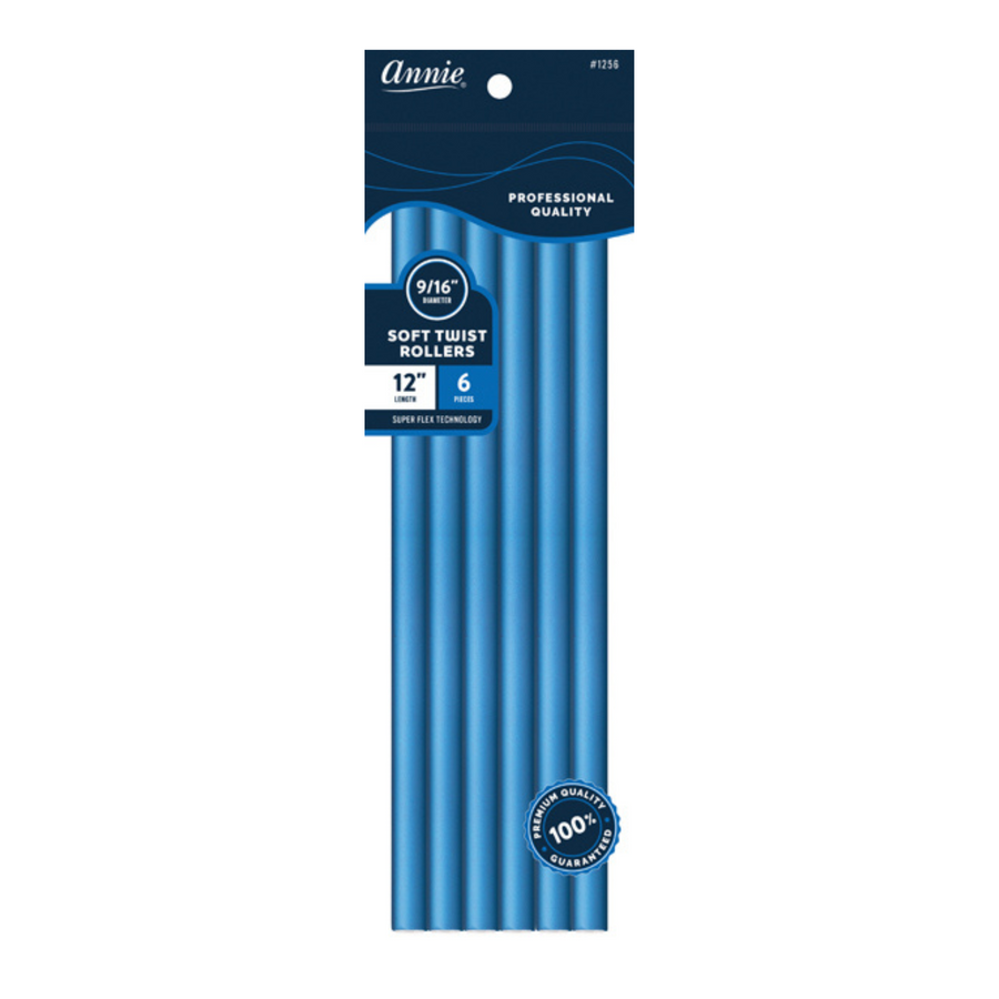 ANNIE 1202 SOFT TWIST ROLLER BLUE 6CT