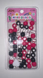 Joy Large Hair Beads 50Ct Pink/Black/Clear