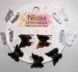 Mini Butterfly Clips - Black Assort