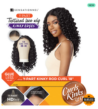 Load image into Gallery viewer, Sensationnel Curls Kinks Textured Glueless HD Lace Front Wig - Y-PART KINKY ROD CURL 18&quot; - Kinky Edges