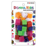 DONNA KIDS PONYTAIL CUBES 12P ASST