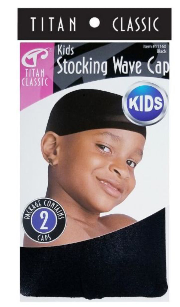 Titan Classic Kids Stocking Wave Cap 2 Pcs - Black