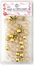 Load image into Gallery viewer, Joy Large Hair Beads 50Ct Gold Metallic &amp; Glitter