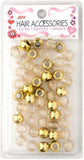 Joy Large Hair Beads 50Ct Gold Metallic & Glitter