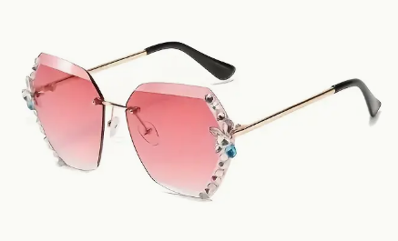 Luxury Rhinestone Rimless Fashion Sunglasses