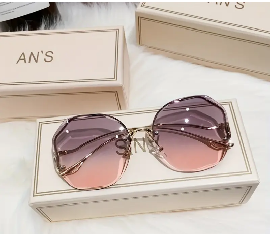 Stylish Ombre Lens Rimless Sunglasses
