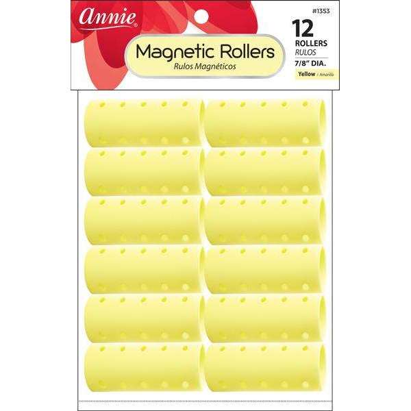 ANNIE 1353 MAGNETIC ROLLERS YELLOW 7/8" 12CT