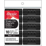 ANNIE 1232 BLACK SNAP MAG ROLLER LARGE 10CT