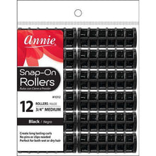 Load image into Gallery viewer, ANNIE 1012 BLACK SNAP ROLLER MED 12CT