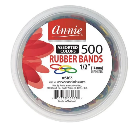 Annie Assorted Color Rubber Bands 500 Count 3163