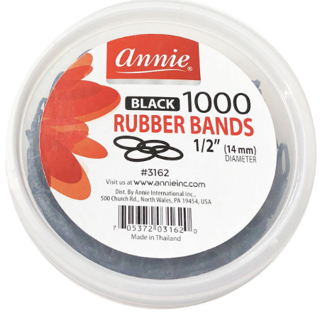 #3162 Annie Rubber Bands 1000pc Black