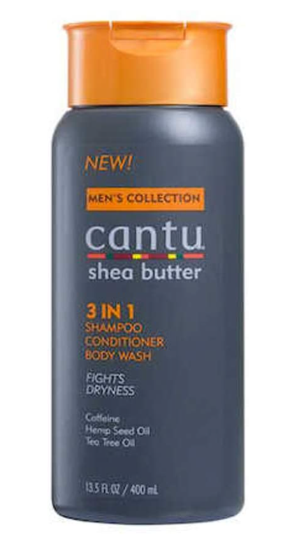 Men's Collection Cantu Shea Butter 3 in 1 Shampoo Conditioner Body Wash 13.5 oz