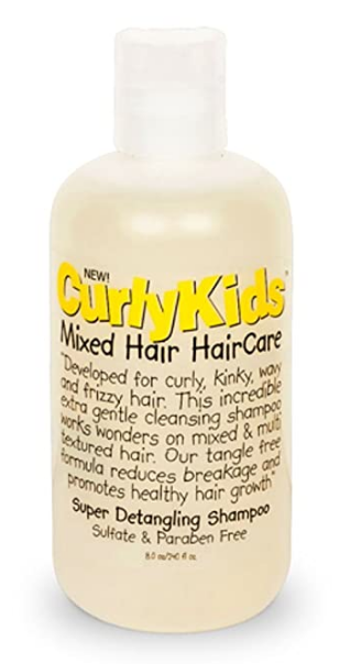 CurlyKids Mixed Haircare Super Detangling Shampoo, Yellow, 8 Fl oz.