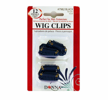 Load image into Gallery viewer, Donna #7982 Black Small Wig Clips 12pcs