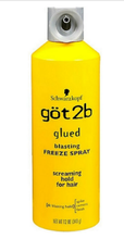 Load image into Gallery viewer, Schwarzkopf Got 2b Glued Blasting Freeze Spray Screaming Hold for Hair 12oz
