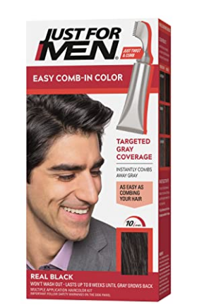 Just For Men Easy Comb In Color, Hair Coloring for Men   Real Black, A 55