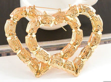 Load image into Gallery viewer, Large Alloy Bamboo Earrings   Heart