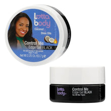 Load image into Gallery viewer, Lottabody Coconut &amp; Shea Oils Control Me Edge Gel Black