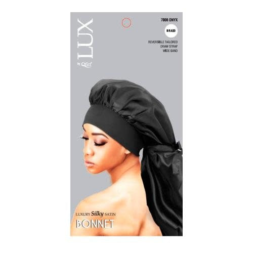 #7006 Lux Onyx Silky Satin Bonnet   Braid