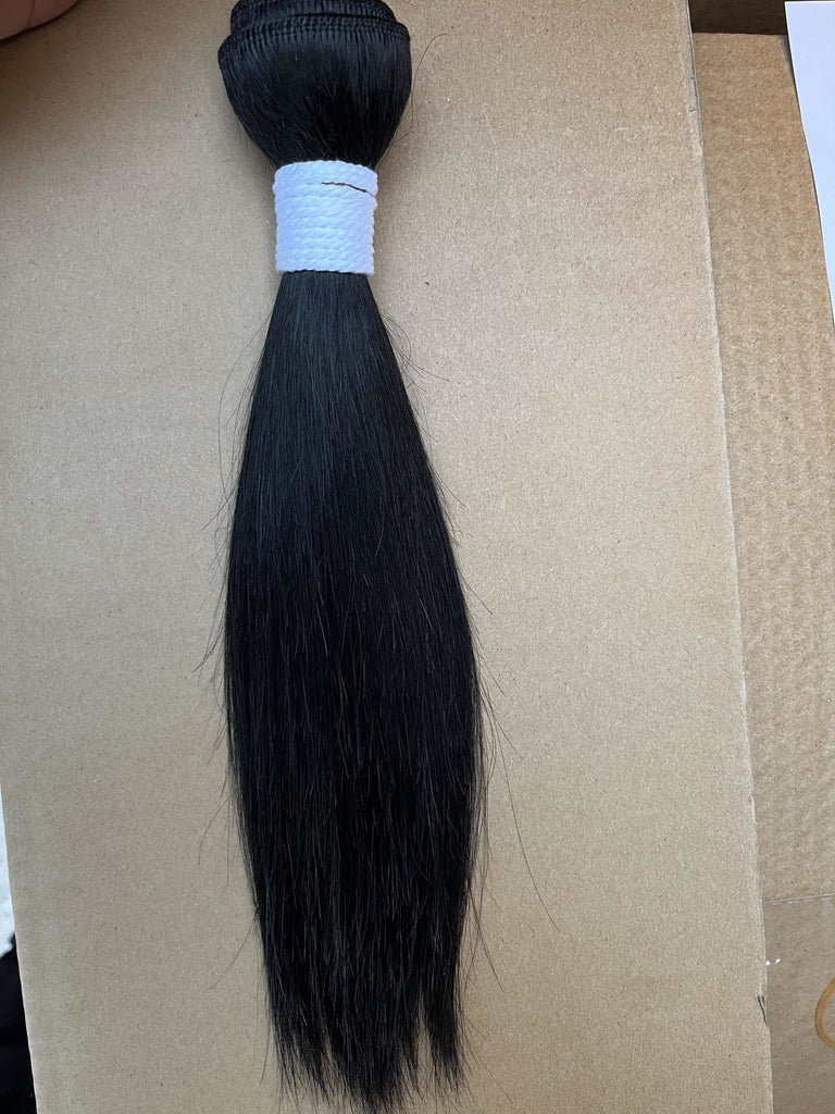 Qmiss 10" Single Bundle Silk Straight 100% Human Hair Extensions
