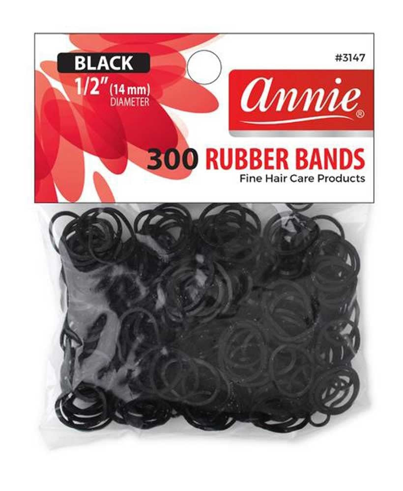 #3147 Annie 300Pc Rubber Bands Black