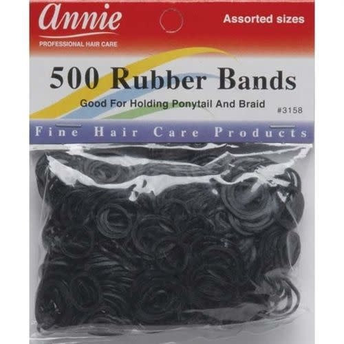 #3158 Annie 500Pc Rubber Bands Black