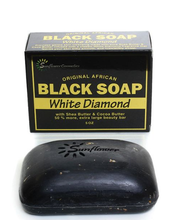 Load image into Gallery viewer, Sunflower Original African Black Soap   White Diamond with Shea and Cocoa Butter 5 ounce