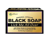 Sunflower Original African Black Soap w/ Shea Butter & Cocoa Butter, Lick Me All Over 5oz